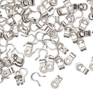 Ball chain connector, nickel-finished &quot;pewter&quot; (zinc-based alloy), 7x4mm, fits 2mm ball chain. Sold per pkg of 100.