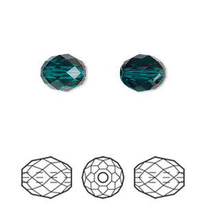 Bead, Crystal Passions&reg;, emerald, 9.5x8mm faceted olive briolette (5044). Sold per pkg of 2.