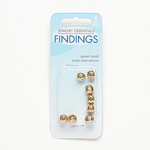 Bead, gold-finished &quot;pewter&quot; (zinc-based alloy), 7mm textured round with 2.8mm hole. Sold per pkg of 8.