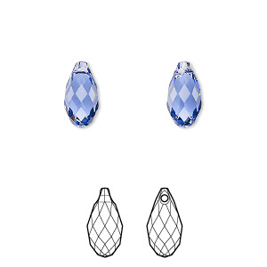 Drop, Crystal Passions&reg;, tanzanite, 11x5.5mm faceted briolette (6010). Sold per pkg of 2.