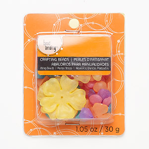 Mix, random components, acrylic, mixed frosted colors, 12x10mm-40mm flower. Sold per 30-gram pkg, approximately 20 components.