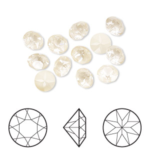 Chaton, Crystal Passions&reg;, linen ignite, 6.14-6.32mm round (1088), SS29. Sold per pkg of 12.