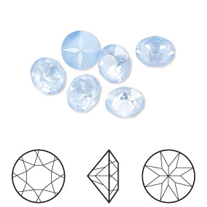 Chaton, Crystal Passions&reg;, sky ignite, 8.16-8.41mm round (1088), SS39. Sold per pkg of 6.