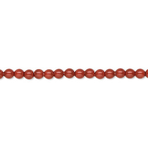 Pearl, Crystal Passions&reg;, dark coral, 3mm round (5810). Sold per pkg of 100.