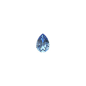 Embellishment, Crystal Passions&reg;, Regenerated cool blue, 14x10mm faceted pear fancy stone (4320). Sold individually.