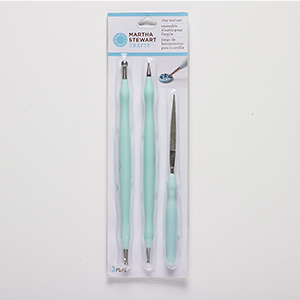 Clay texturizer, steel and plastic, teal, 7-inch stylus and 6-inch file ...