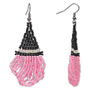 Fishhook Earrings Glass Pinks