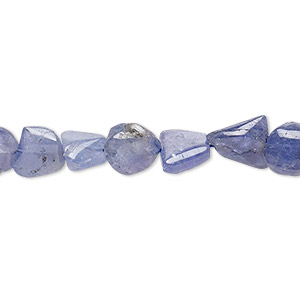 Bead, tanzanite (natural), mini to small hand-cut flat nugget, Mohs hardness 6 to 7. Sold per 15&quot; to 16&quot; strand.