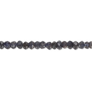 Bead, iolite (dyed), blue and purple, 3x1mm-5x3mm hand-cut faceted rondelle, D grade, Mohs hardness 7 to 7-1/2. Sold per 12-inch strand.