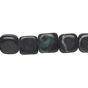 Bead, blackstone (dyed), 10x10mm-11x11mm rounded flat square, C grade, Mohs hardness 6-1/2 to 7. Sold per 15-inch strand.