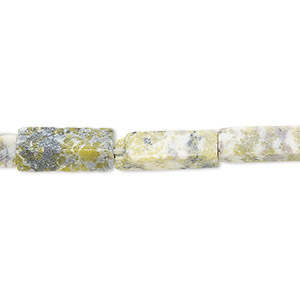 Bead, magnetite and yellow &quot;turquoise&quot; (serpentine and quartz) (natural), 11x4mm-14x5mm square tube, D grade, Mohs hardness 2-1/2 to 6. Sold per 15&quot; to 16&quot; strand.