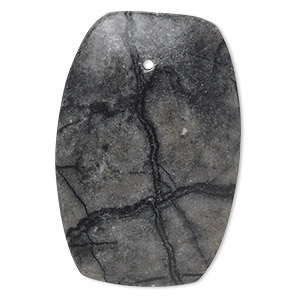 Focal, Picasso marble (natural), 44x29mm-44x30mm rounded puffed rectangle with flat back, B grade, Mohs hardness 3. Sold individually.