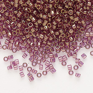 Seed bead, Delica&reg;, glass, translucent gold luster amethyst, (DB0108), #11 round. Sold per 50-gram pkg.