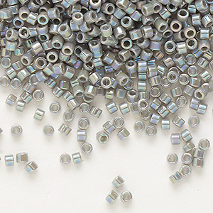 Seed bead, Delica&reg;, glass, opaque rainbow grey, (DB0168), #11 round. Sold per 7.5-gram pkg.