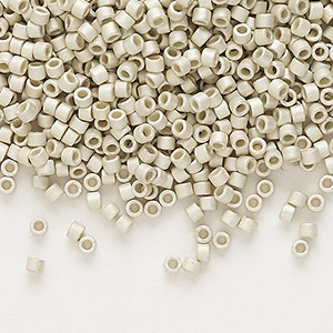 Seed bead, Delica&reg;, glass, opaque matte galvanized silver, (DB0335), #11 round. Sold per 250-gram pkg.