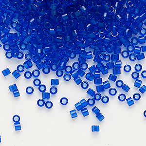Seed bead, Delica&reg;, glass, transparent cobalt, (DB0707), #11 round. Sold per 250-gram pkg.