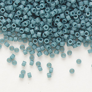 Seed bead, Delica&reg;, glass, opaque matte dyed shale, (DB0792), #11 round. Sold per 7.5-gram pkg.