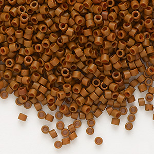 Seed bead, Delica&reg;, glass, opaque matte dyed sienna, (DB0794), #11 round. Sold per 7.5-gram pkg.