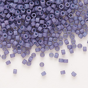 Seed bead, Delica&reg;, glass, opaque matte dyed lavender, (DB0799), #11 round. Sold per 7.5-gram pkg.