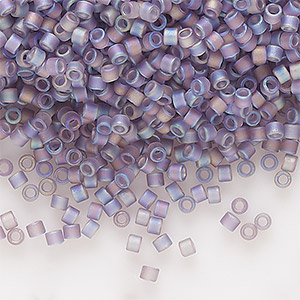 Seed bead, Delica&reg;, glass, translucent matte rainbow light amethyst, (DB0870), #11 round. Sold per 50-gram pkg.