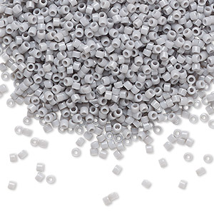 Seed bead, Delica&reg;, glass, opaque ghost grey, (DB1139), #11 round. Sold per 7.5-gram pkg.