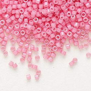 Seed bead, Delica&reg;, glass, opaque carnation pink-dyed white, (DB1371), #11 round. Sold per 7.5-gram pkg.