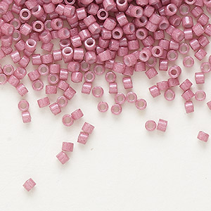 Seed bead, Delica&reg;, glass, opaque antique rose-dyed white, (DB1376), #11 round. Sold per 250-gram pkg.