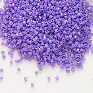 Seed bead, Delica&reg;, glass, opaque red violet-dyed white, (DB1379), #11 round. Sold per 7.5-gram pkg.