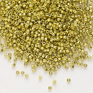 Seed bead, Delica&reg;, glass, Duracoat&reg; opaque galvanized zest, (DB1835), #11 round. Sold per 250-gram pkg.