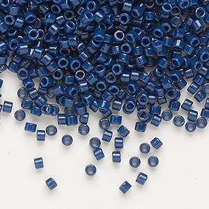 Seed bead, Delica&reg;, glass, Duracoat&reg; opaque navy blue, (DB2143), #11 round. Sold per 7.5-gram pkg.