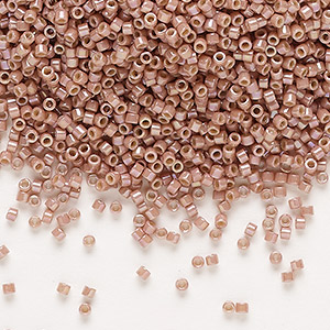 Seed bead, Delica&reg;, glass, opaque glazed beige, (DB2271), #11 round. Sold per 7.5-gram pkg.