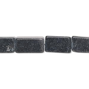 Bead, blackstone (dyed), 13x7mm-15x9mm square tube, C- grade, Mohs hardness 6-1/2 to 7. Sold per 15-inch strand.