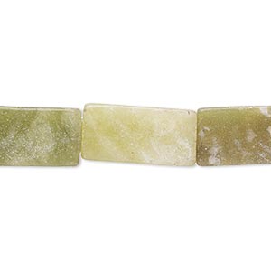 Bead, antique new &quot;jade&quot; (serpentine) (natural), 16x9mm-22x10mm flat rectangle, C- grade, Mohs hardness 2-1/2 to 6. Sold per 15-inch strand.