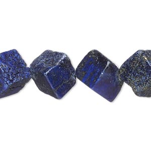 Bead, lapis lazuli (dyed), 15x15mm-16x16mm diagonally drilled cube, D grade, Mohs hardness 5 to 6. Sold per 15-inch strand.