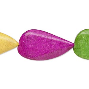 Bead, coated ceramic, multicolored, 27x15mm-28x16mm faceted curved teardrop. Sold per 8-inch strand.