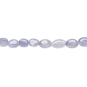 Bead, tanzanite (heated), 4x3mm-10x6mm graduated hand-cut puffed oval, C grade, Mohs hardness 6 to 7. Sold per 15&quot; to 16&quot; strand.