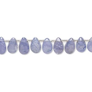 Bead, tanzanite (dyed / heated), 5x4mm-8x5mm hand-cut top-drilled puffed teardrop, C grade, Mohs hardness 6 to 7. Sold per pkg of 17 beads.