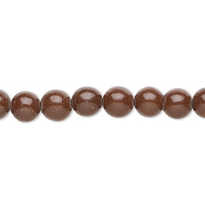 Bead, clay, brown, 5-6mm round. Sold per 15-inch strand. - Fire ...