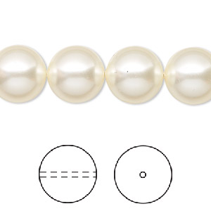 Pearl, Swarovski® crystals, cream, 3mm round (5810). Sold per pkg of ...