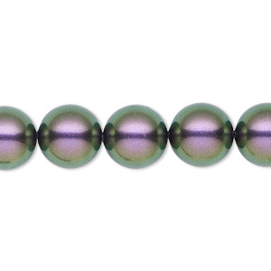 Pearl, Swarovski® crystals, iridescent purple, 3mm round (5810). Sold ...