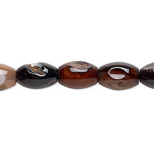 Bead, multi-agate (dyed / heated), 11x8mm-13x9mm oval, D grade, Mohs hardness 6-1/2 to 7. Sold per 15&quot; to 16&quot; strand.