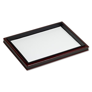 Display tray, fiber board, brown and black, 12-1/2 x 9 x 1-inch easel. Sold individually.
