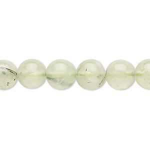 Bead, prehnite (natural), 8-9mm round, B- grade, Mohs hardness 6 to 6-1/2. Sold per 15&quot; to 16&quot; strand.