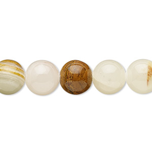 Bead, Italian &quot;onyx&quot; (onyx marble) (coated), 9-10mm round, B- grade, Mohs hardness 3. Sold per 15-inch strand.