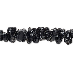 Bead, tektite (waxed), medium chip, Mohs hardness 5 to 5-1/2. Sold per 15&quot; to 16&quot; strand.