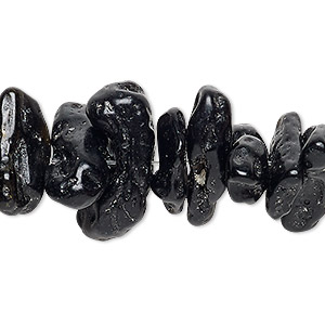Bead, tektite (waxed), extra-large chip, Mohs hardness 5 to 5-1/2. Sold per 15&quot; to 16&quot; strand.