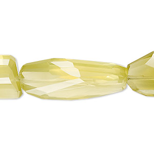 Bead, lemon quartz (heated), large to extra-large hand-faceted nugget, Mohs hardness 7. Sold per 7-inch strand.