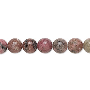 Bead, rhodonite (natural), 7-8mm, D grade, Mohs hardness 5-1/2 to 6-1/2. Sold per 15&quot; to 16&quot; strand.