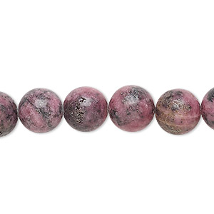 Bead, rhodonite (natural), 10mm round, D grade, Mohs hardness 5-1/2 to 6-1/2. Sold per 15&quot; to 16&quot; strand.