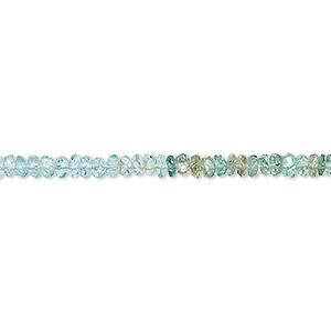 Bead, apatite (natural), 3x1mm-4x2mm hand-cut faceted rondelle, C+ grade, Mohs hardness 5. Sold per 13-inch strand.